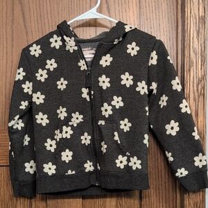Cat & Jack Gray Hoodie with Cream Floral Design